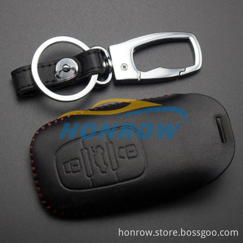 Au 3 button key leather case used for A1 A3 A4 A5 A4L A5 A6L Q3 Q5 Q7 A8 A8L RS5
